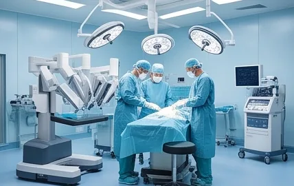 A surgical team at work in an operating room